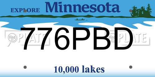 776PBD Minnesota License Plate
