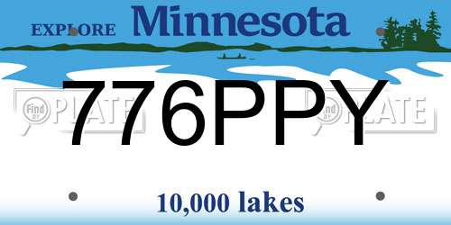776PPY Minnesota License Plate