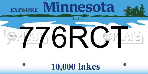 776RCT Minnesota License Plate