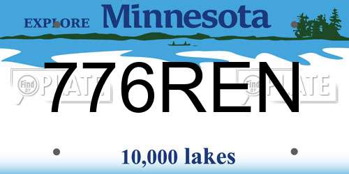 776REN Minnesota License Plate