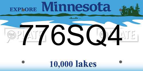 776SQ4 Minnesota License Plate