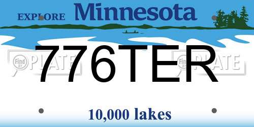 776TER Minnesota License Plate
