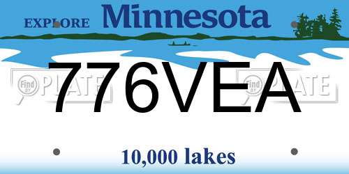 776VEA Minnesota License Plate