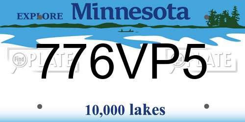 776VP5 Minnesota License Plate