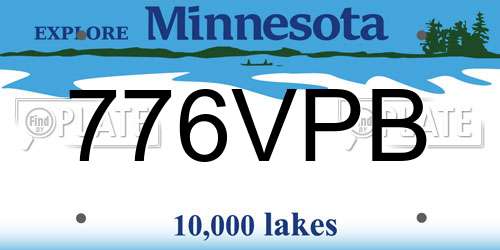 776VPB Minnesota License Plate