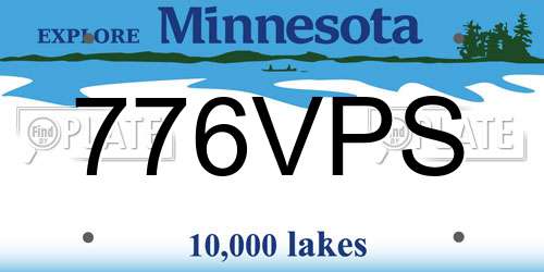 776VPS Minnesota License Plate