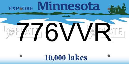 776VVR Minnesota License Plate