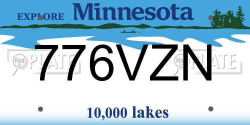 776VZN Minnesota License Plate