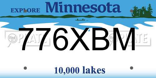 776XBM Minnesota License Plate