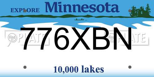 776XBN Minnesota License Plate