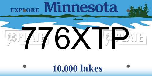 776XTP Minnesota License Plate