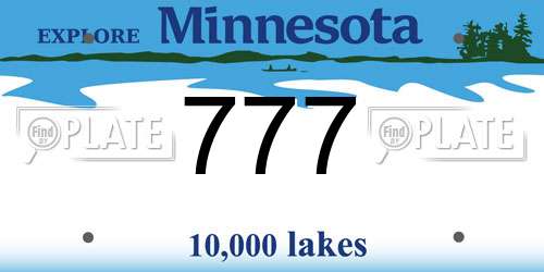 777 Minnesota License Plate
