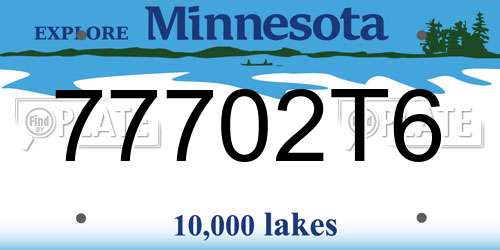 77702T6 Minnesota License Plate
