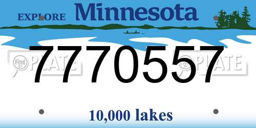 7770557 Minnesota License Plate