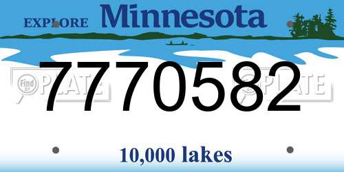 7770582 Minnesota License Plate