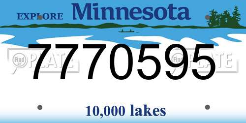 7770595 Minnesota License Plate