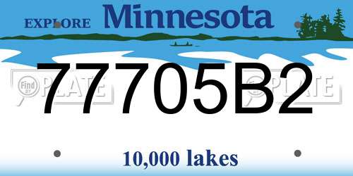 77705B2 Minnesota License Plate