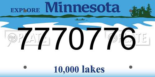 7770776 Minnesota License Plate