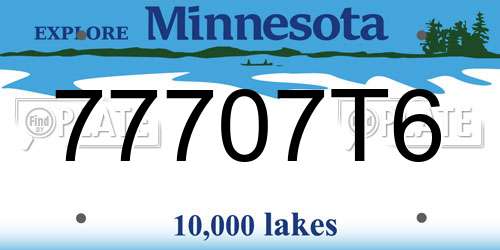 77707T6 Minnesota License Plate