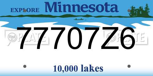 77707Z6 Minnesota License Plate