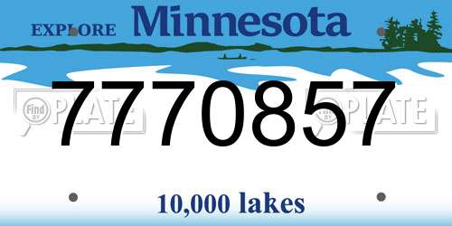 7770857 Minnesota License Plate