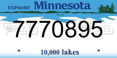 7770895 Minnesota License Plate