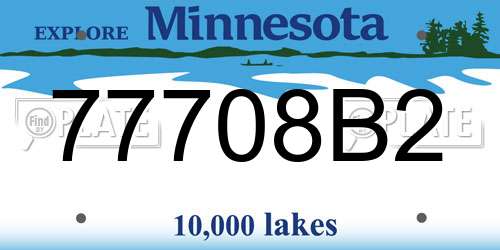 77708B2 Minnesota License Plate