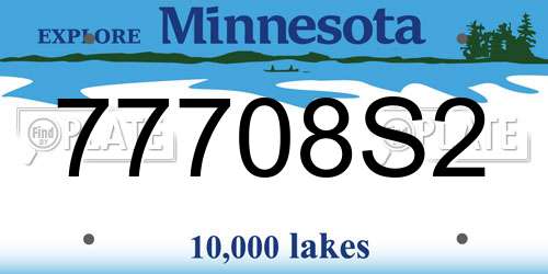 77708S2 Minnesota License Plate