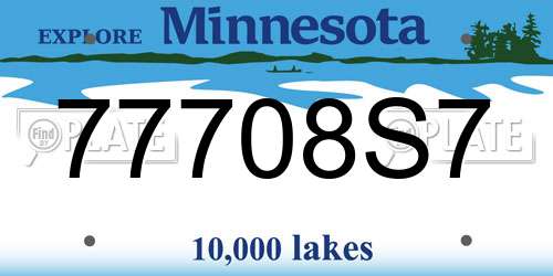 77708S7 Minnesota License Plate