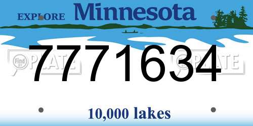 7771634 Minnesota License Plate