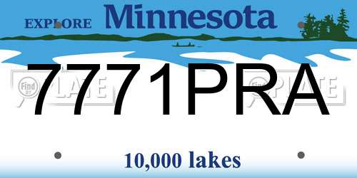 7771PRA Minnesota License Plate