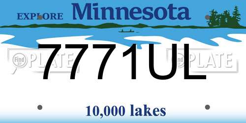 7771UL Minnesota License Plate