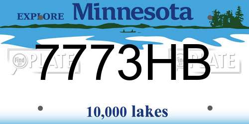 7773HB Minnesota License Plate