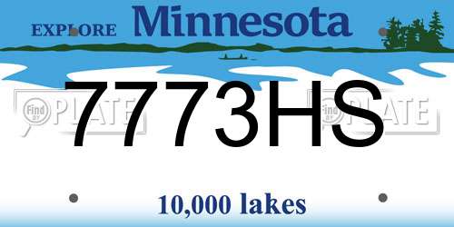 7773HS Minnesota License Plate
