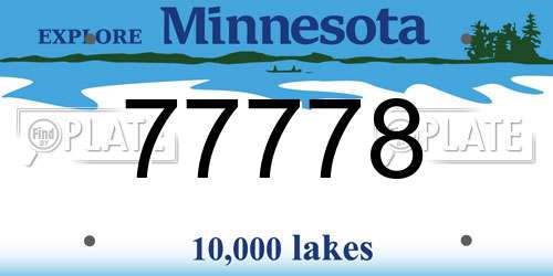 77778 Minnesota License Plate