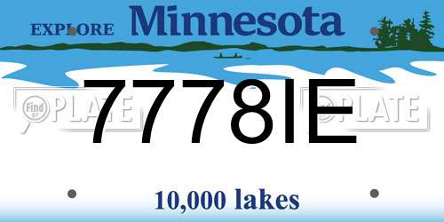 7778IE Minnesota License Plate