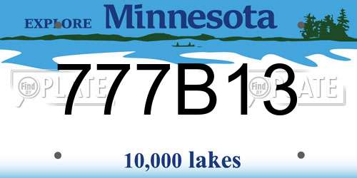 777B13 Minnesota License Plate