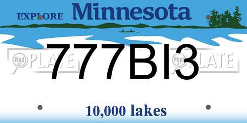 777BI3 Minnesota License Plate