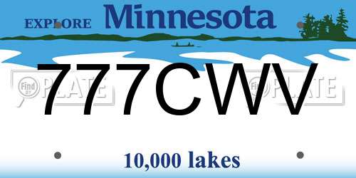 777CWV Minnesota License Plate