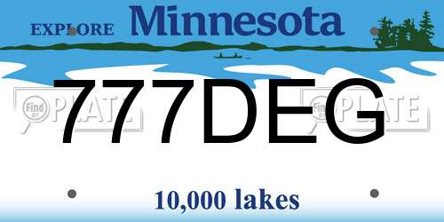 777DEG Minnesota License Plate