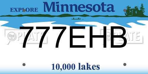 777EHB Minnesota License Plate