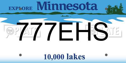 777EHS Minnesota License Plate