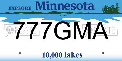 777GMA Minnesota License Plate