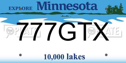 777GTX Minnesota License Plate