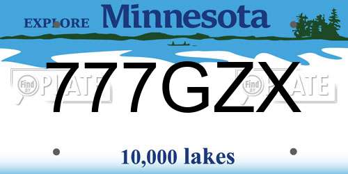 777GZX Minnesota License Plate