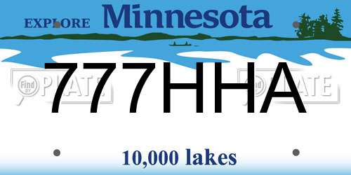 777HHA Minnesota License Plate