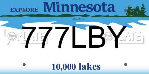 777LBY Minnesota License Plate