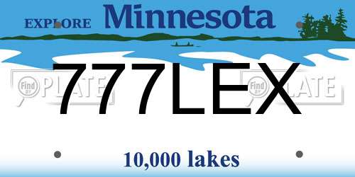 777LEX Minnesota License Plate