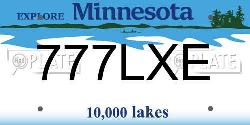 777LXE Minnesota License Plate