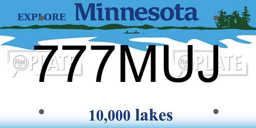 777MUJ Minnesota License Plate